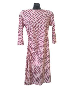 J.McLaughlin Emma Dress Catalina Cloth Sheath Red White Geometric Diamond M G71